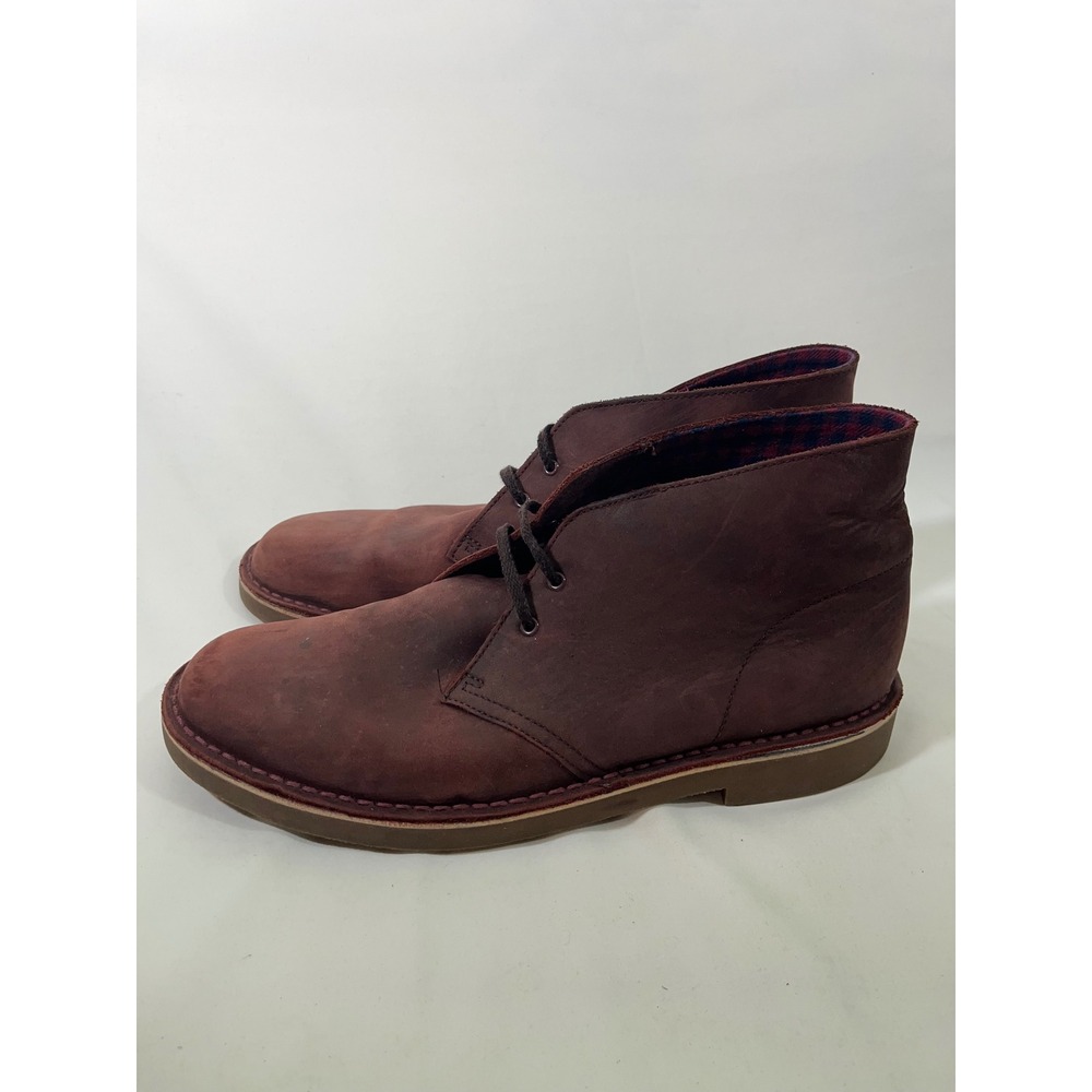 Clarks Desert Ankle Boots Burgundy Suede Chukka Dress Causal Classic Men Sz 10.5